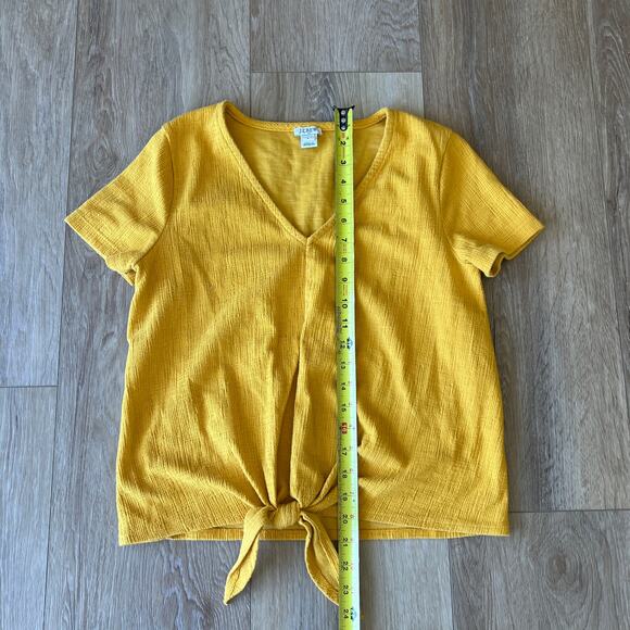 J.CREW Women's Texture & Thread V-Neck Modern Tie-Front Top Size S Golden Meadow - Picture 4 of 8